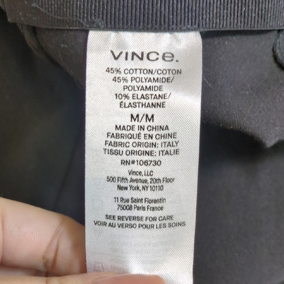 Vince mid rise black stitch front seam straight leg legging trousers work pants - Picture 6 of 10